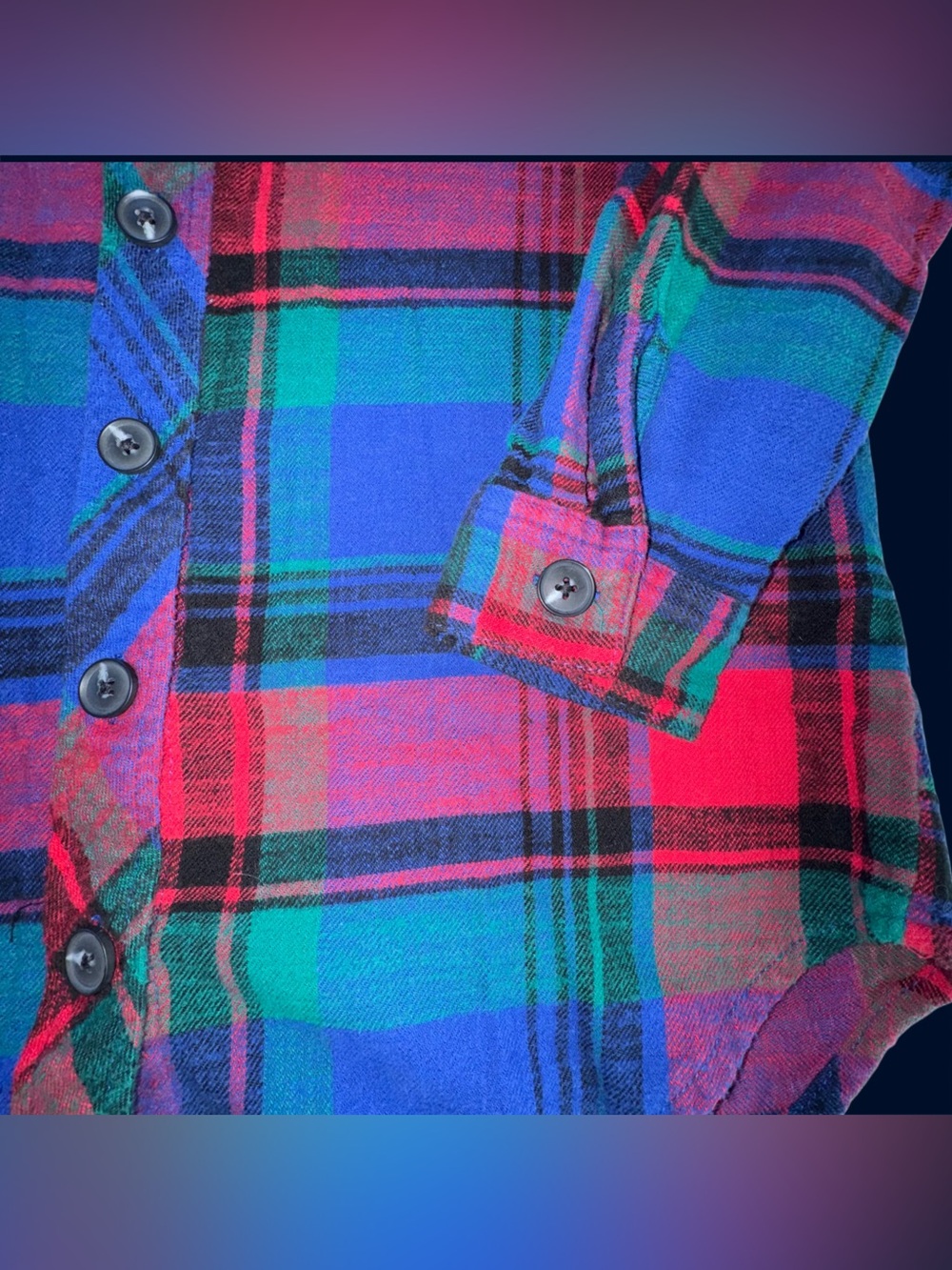 Maurices Cabin Plaid Boyfriend Tunic Flannel Shirt Colorful 100% Cotton XS - Picture 8 of 12